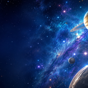 Saturno en el universo.